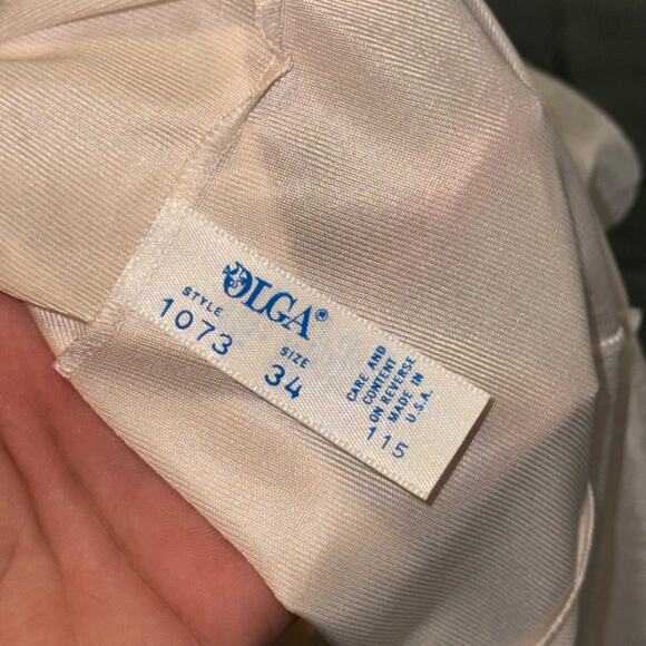 Vintage 1960s Olga Pale Blush Lace Satin Cami Deadstock NWT Women's 34 / Small - Picture 5 of 9